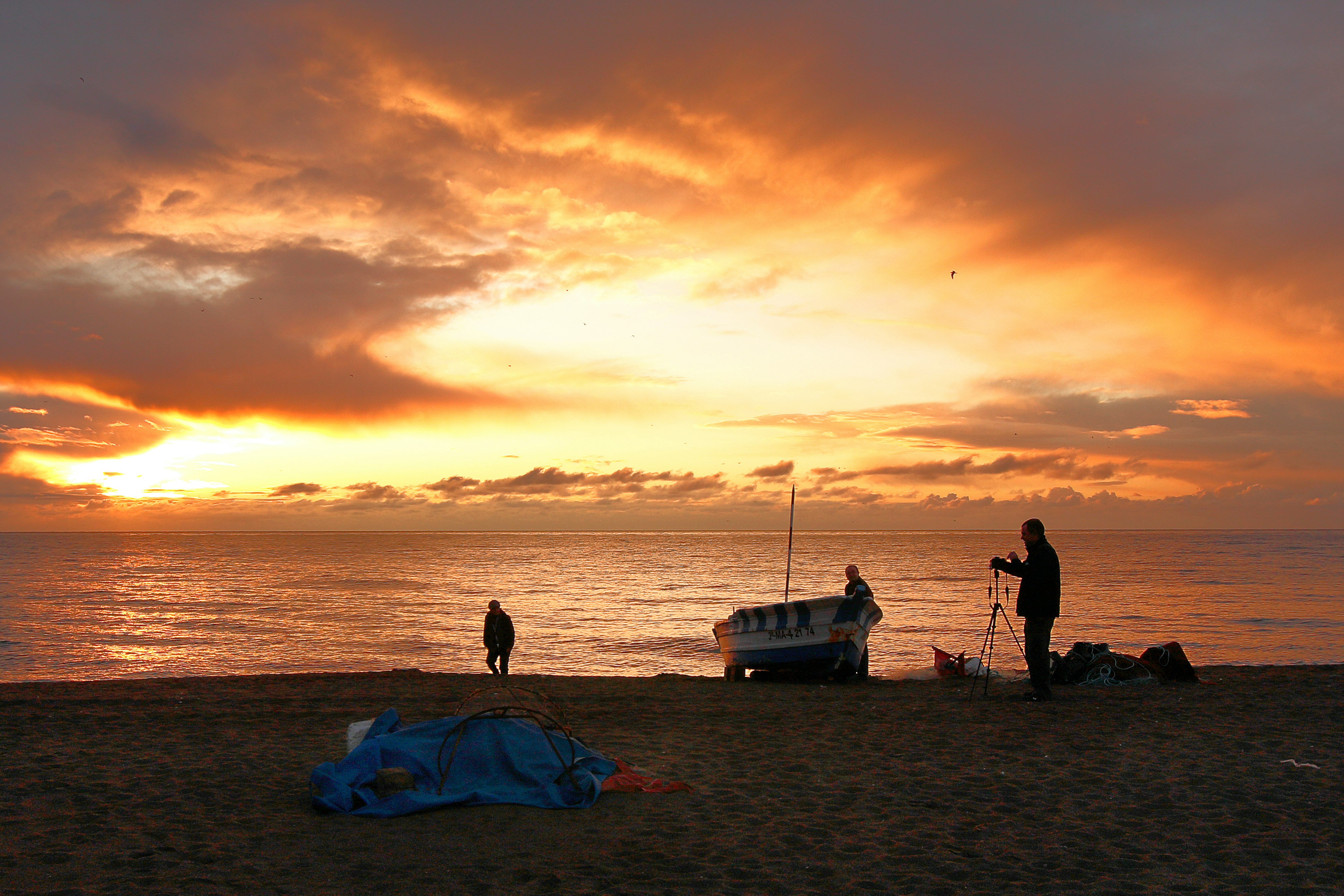 silhouette of people on beach during sunset